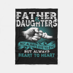 Father Daughter Always Heart To Heart Gift For Dad Fleece Blanket