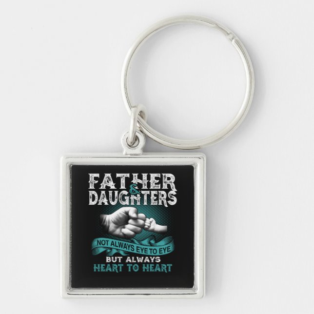 Father Daughter Always Heart To Heart Gift For Dad Keychain (Front)
