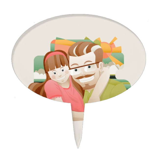 Father & daughter cake topper (Front)