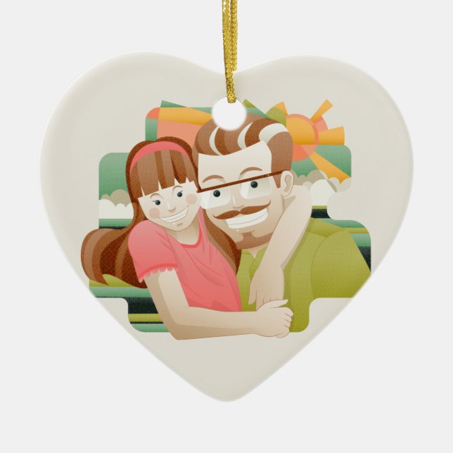 Father & daughter ceramic ornament (Front)