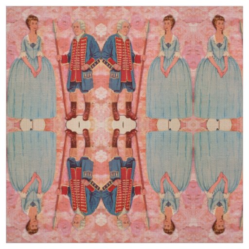 Father & Daughter Colonial Paper Doll Fabric