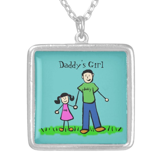 Father Daughter Custom Art Necklace (Front)