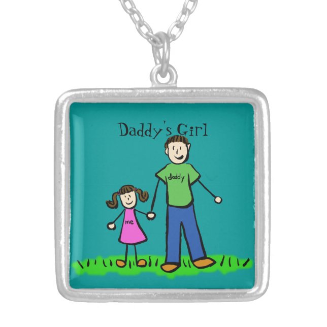 Father Daughter Custom Art Necklace (Front)