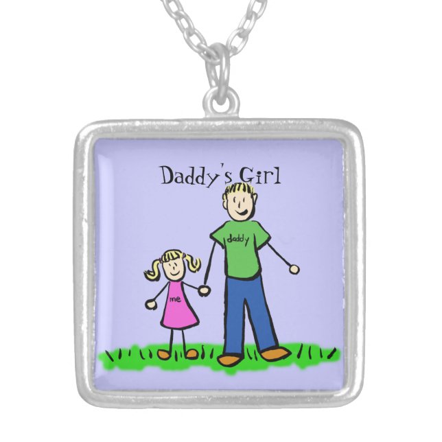 Father Daughter Custom Art Necklace (Front)