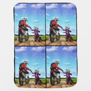 Father Daughter dirt biker's ready to ride Baby Blanket