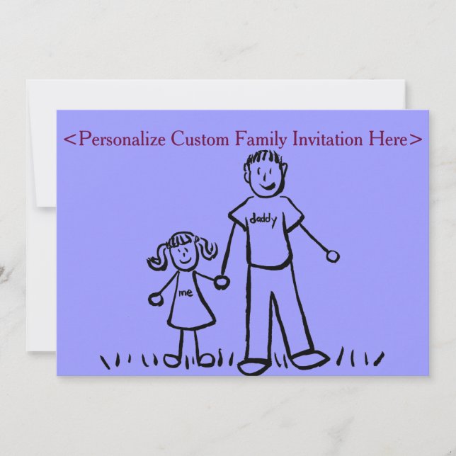 Father Daughter Family Art Custom Invitation (Front)