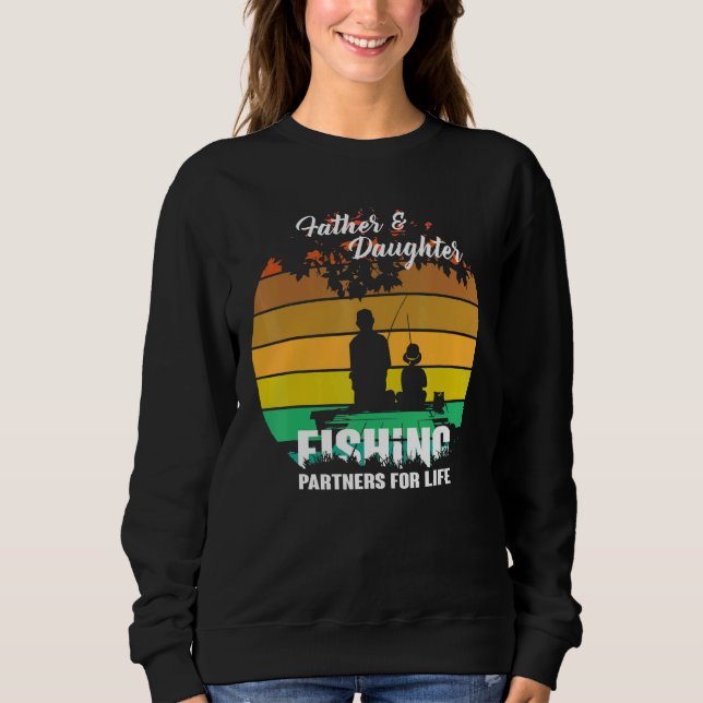 Father Daughter Fishing Partner For Life Retro Mat Sweatshirt (Front)