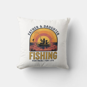 Father Daughter Fishing Partners for Life Shirt De Throw Pillow