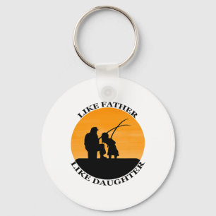 Father Daughter Fishing Partners Keychain
