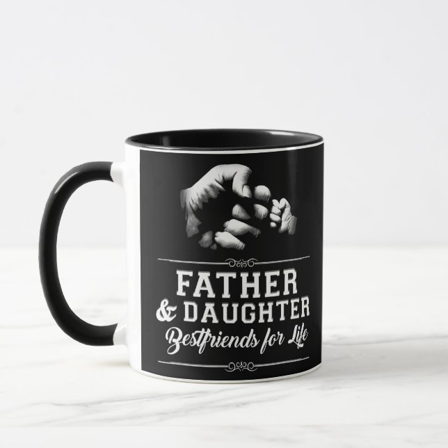 Father Daughter Friends Fist Bump Dad Father's Mug (Left)