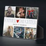 Father Daughter Heart Photo Grid Collage Plaque<br><div class="desc">Capture the beautiful moments shared between father and daughter with our heartfelt photo collage gift. Personalized with your favorite memories, this collage celebrates the special bond between dad and his little girl. Crafted with love and attention to detail, it's a meaningful tribute to the laughter, love, and cherished moments that...</div>