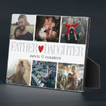 Father Daughter Heart Photo Grid Collage Plaque<br><div class="desc">Capture the beautiful moments shared between father and daughter with our heartfelt photo collage gift. Personalized with your favorite memories, this collage celebrates the special bond between dad and his little girl. Crafted with love and attention to detail, it's a meaningful tribute to the laughter, love, and cherished moments that...</div>