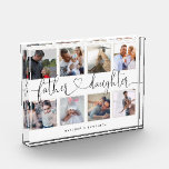 Father Daughter Heart Script | Photo Grid Collage<br><div class="desc">A special and memorable photo collage gift for father and daughter. The design features an eight photo collage layout to display eight of your own special father and daughter photos. "Father Daughter" is designed in a stylish black brush script and heart design calligraphy and customized with father and daughter's names....</div>