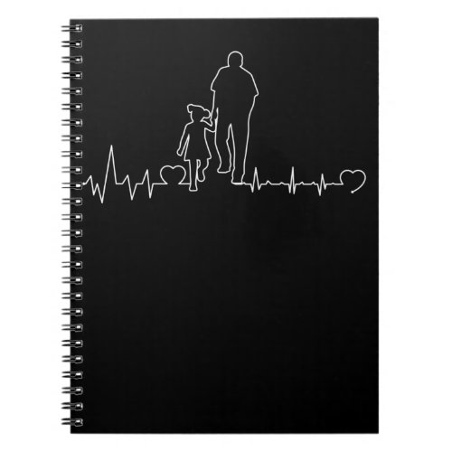 Father Daughter Heartbeat Dad Child Bond Notebook