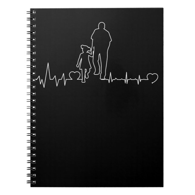 Father Daughter Heartbeat Dad Child Bond Notebook (Front)