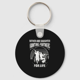 Father Daughter Hunting Partners For Life Gift Keychain