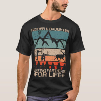 Father Daughter Hunting Partners For Life Retro Da T-Shirt