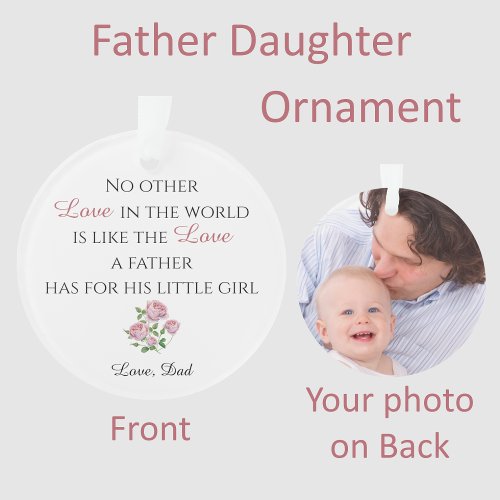 Father Daughter Ornament with Photo