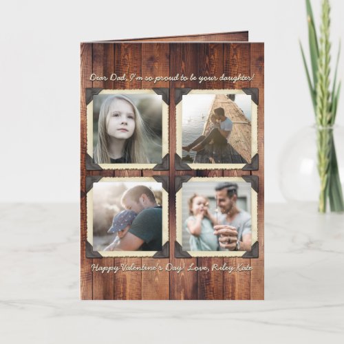 Father Daughter Personalized Instagram Photo Grid Holiday Card