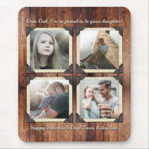 Father Daughter Personalized Instagram Photo Grid Mouse Pad