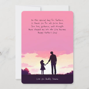 Father & daughter under the sky Father's Day Holiday Card