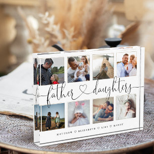 Father Daughters Heart Script   Photo Grid Collage