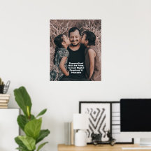 Father & Daughters Photo Poster, Custom Family Art