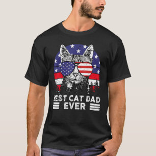 Father Day  Best Cat Dad Ever US Flag Patriotic 4t T-Shirt
