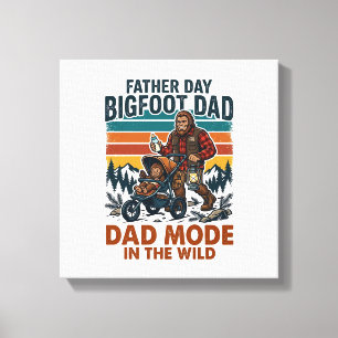 Father Day Bigfoot Dad Shirt Camping Legend Father Canvas Print