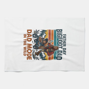 Father Day Bigfoot Dad Shirt Camping Legend Father Kitchen Towel