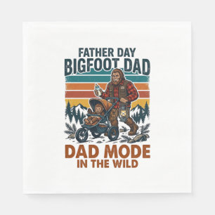 Father Day Bigfoot Dad Shirt Camping Legend Father Napkins