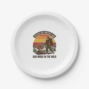Father Day Bigfoot Dad Shirt Camping Legend Father Paper Plates