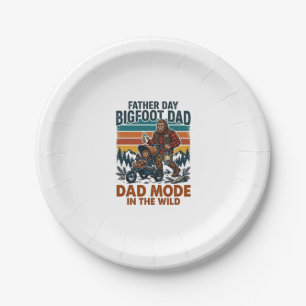 Father Day Bigfoot Dad Shirt Camping Legend Father Paper Plates