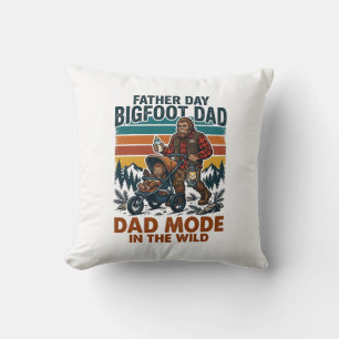 Father Day Bigfoot Dad Shirt Camping Legend Father Throw Pillow