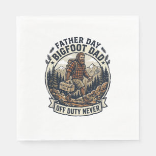 Father Day Bigfoot Dad Shirt Dad Mode In The Wild Napkins