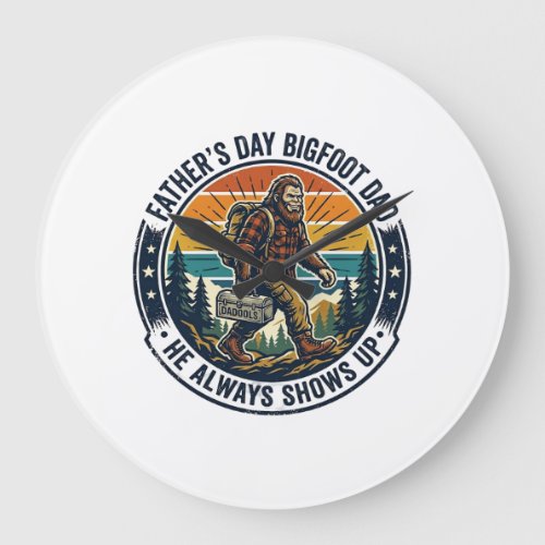 Father Day Bigfoot Dad Shirt Funny Forest Legend D Large Clock