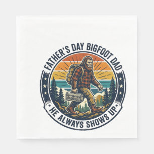 Father Day Bigfoot Dad Shirt Funny Forest Legend D Napkins