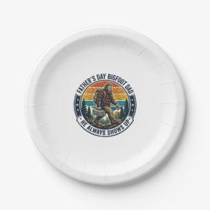 Father Day Bigfoot Dad Shirt Funny Forest Legend D Paper Plates