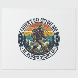 Father Day Bigfoot Dad Shirt Funny Forest Legend D Wrapping Paper