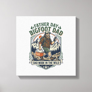 Father Day Bigfoot Dad Shirt Mythical Family Man R Canvas Print
