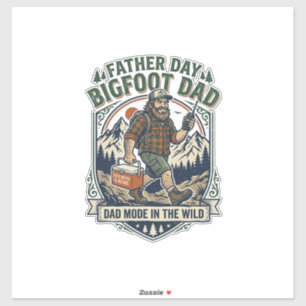 Father Day Bigfoot Dad Shirt Mythical Family Man R Sticker