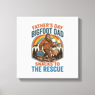 Father Day Bigfoot Dad Shirt Raising Kids Like A L Canvas Print