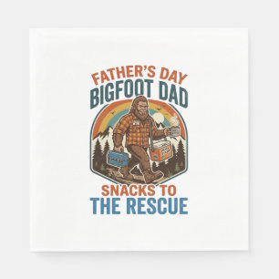 Father Day Bigfoot Dad Shirt Raising Kids Like A L Napkins