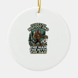Father Day Bigfoot Dad Shirt Strong Quiet Reliable Ceramic Ornament