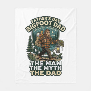 Father Day Bigfoot Dad Shirt Strong Quiet Reliable Fleece Blanket