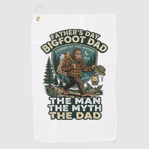 Father Day Bigfoot Dad Shirt Strong Quiet Reliable Golf Towel