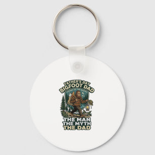 Father Day Bigfoot Dad Shirt Strong Quiet Reliable Keychain
