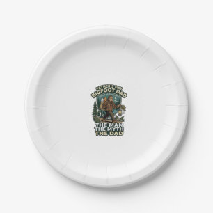 Father Day Bigfoot Dad Shirt Strong Quiet Reliable Paper Plates
