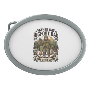 Father Day Bigfoot Dad Shirt Woodland Papa Retro G Belt Buckle