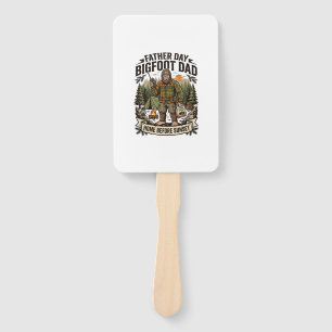 Father Day Bigfoot Dad Shirt Woodland Papa Retro G Hand Fan
